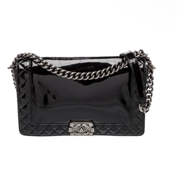 CHANEL Handbags - Chanel Rare Black Patent Reverso Boy Bag 2013 - 2014 excellent condition